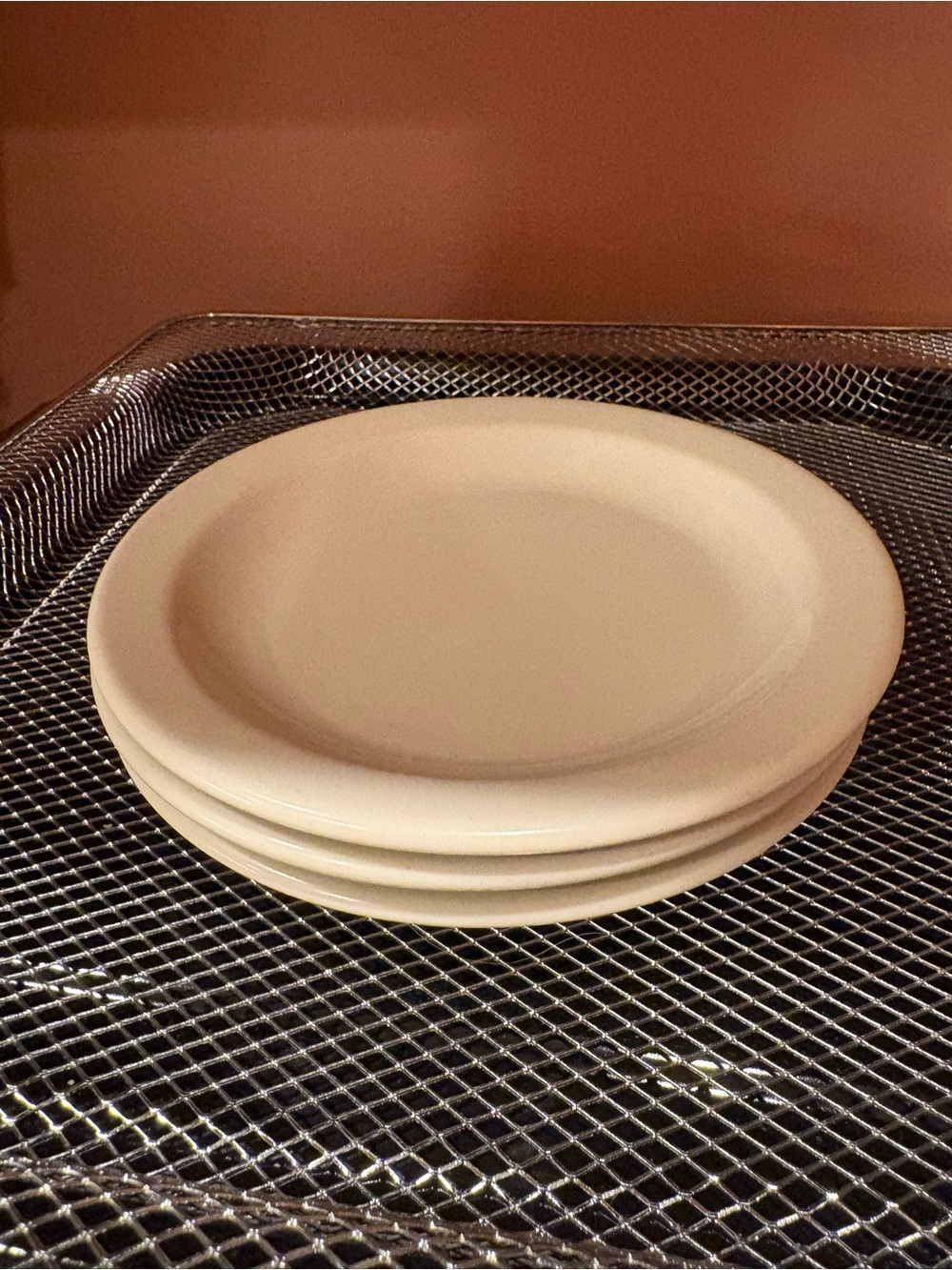 Source Unknown Cream Ceramic Dinner Plates - Set of 3
